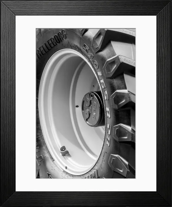 Framed Print : An agricultural vehicle`s tyre