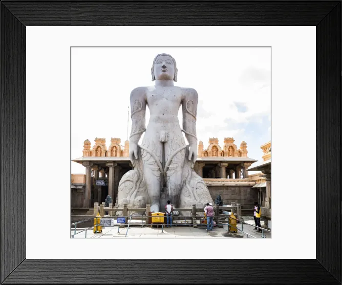 Framed Print : The statue of Gomateshvara at Sravanabelagola in Karnataka, India