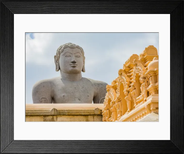 Framed Print : The statue of Gomateshvara at Sravanabelagola in Karnataka, India
