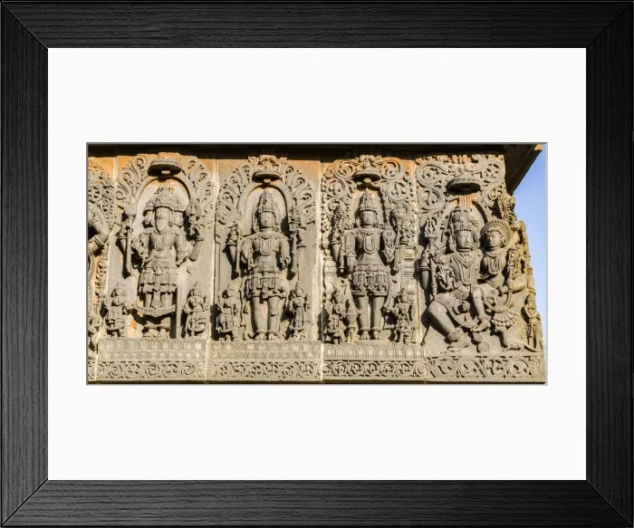 Framed Print : Carvings at the Hoysaleswara Temple at Halebid in Karnataka, India Framed Print : Carvings at the Hoysaleswara Temple at Halebid in Karnataka, India