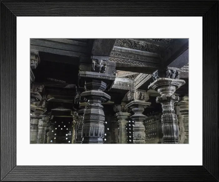 Framed Print : Stone carvings at the Chennakesava Temple at Belur in Karnataka, India Framed Print : Stone carvings at the Chennakesava Temple at Belur in Karnataka, India