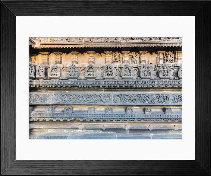 Framed Print : Stone carvings at the Chennakesava Temple at Belur in Karnataka, India Framed Print : Stone carvings at the Chennakesava Temple at Belur in Karnataka, India