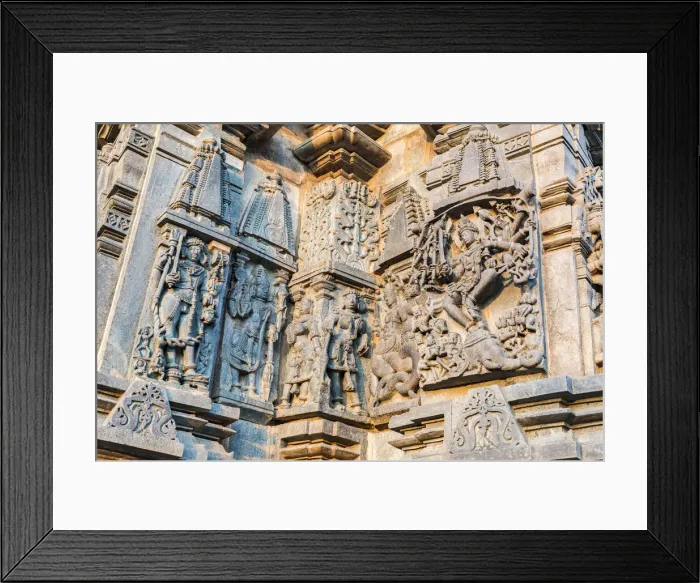 Framed Print : Stone carvings at the Chennakesava Temple at Belur in Karnataka, India Framed Print : Stone carvings at the Chennakesava Temple at Belur in Karnataka, India