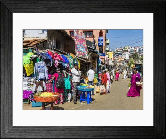 Framed Print : A market at Conoor in Tamil Nadu, India