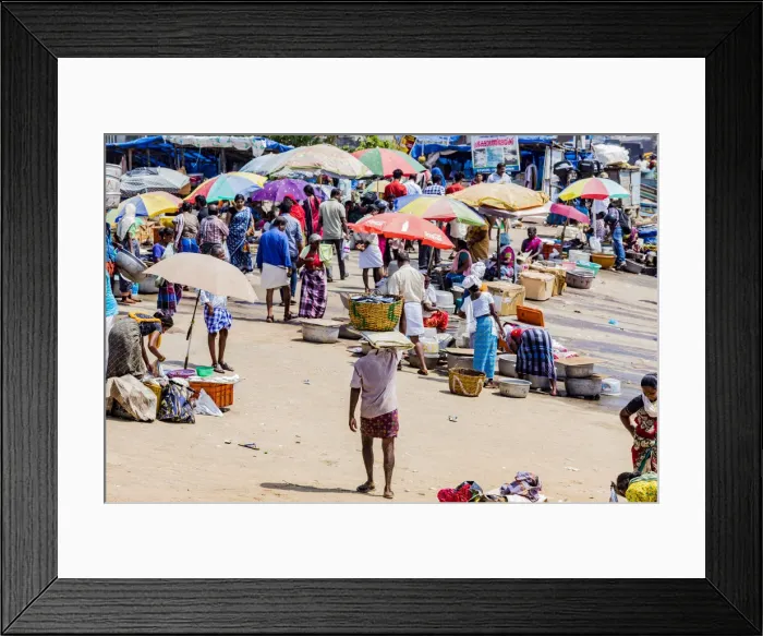 Framed Print : The beach at Vizhinjam near Kovalam where the fishing boats land their catches. This is in Kerala, India