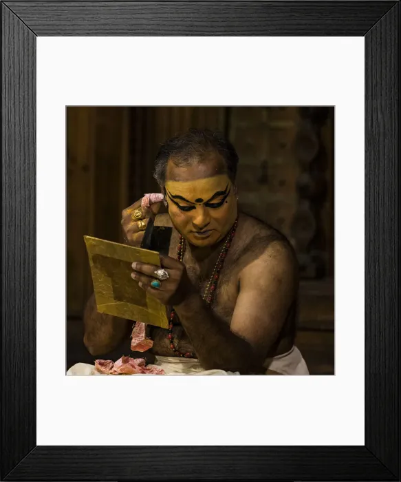 Framed Print : A Kathakali performance at Fort Kochi in Kerala, India