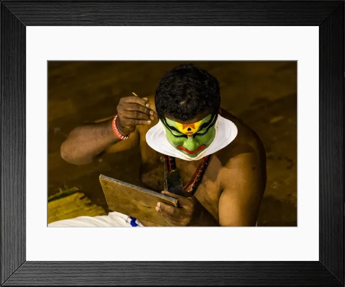 Framed Print : A Kathakali performance at Fort Kochi in Kerala, India