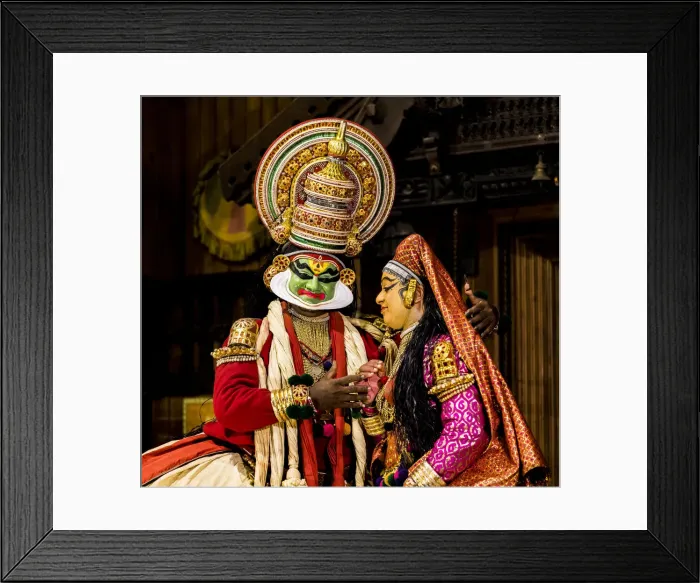 Framed Print : A Kathakali performance at Fort Kochi in Kerala, India