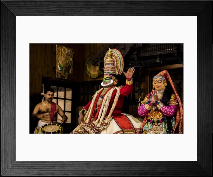 Framed Print : A Kathakali performance at Fort Kochi in Kerala, India