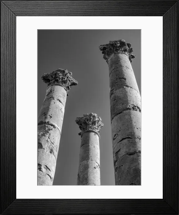 Framed Print : Tall pillars at the Temple of Artemis at the Roman city in Jerash, Jordan Framed Print : Tall pillars at the Temple of Artemis at the Roman city in Jerash, Jordan