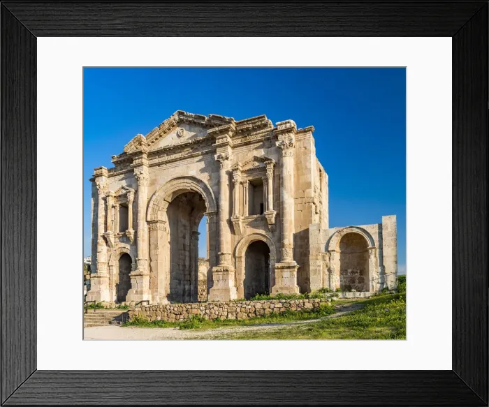 Framed Print : Hadrian`s Arch at the Roman city in Jerash, Jordan Framed Print : Hadrian`s Arch at the Roman city in Jerash, Jordan
