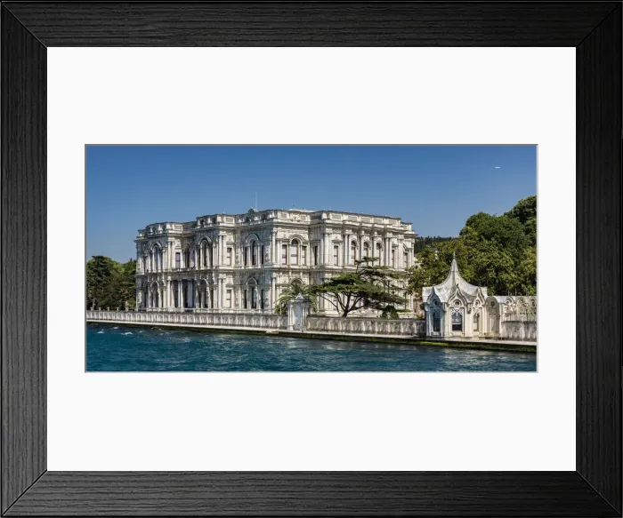 Framed Print : The Beylerbeyi Palace on the shore of the Bosporus in Istanbul, Turkey