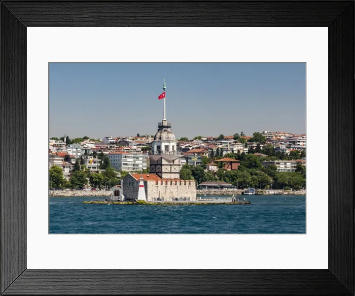 Framed Print : Leander`s Tower in the Bosporus in Istanbul, Turkey Framed Print : Leander`s Tower in the Bosporus in Istanbul, Turkey