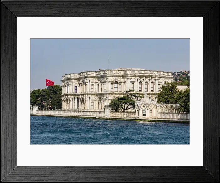 Framed Print : The Beylerbeyi Palace on the shore of the Bosporus in Istanbul, Turkey