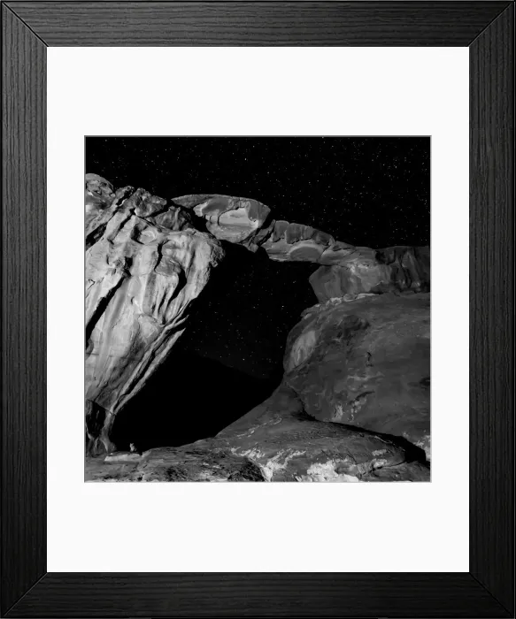 Framed Print : A night-time picture of a natural arch at Wadi Rum, Jordan