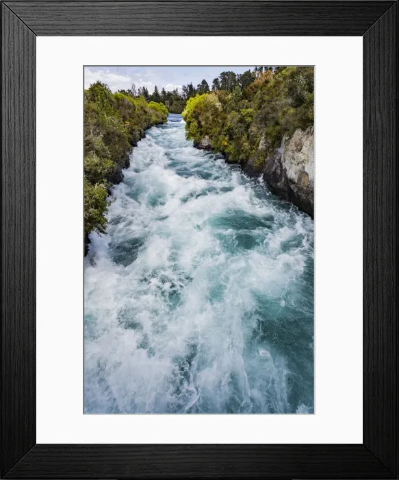 Framed Print : The Waikato River which flows from Lake Taupo in Waikato, New Zealand