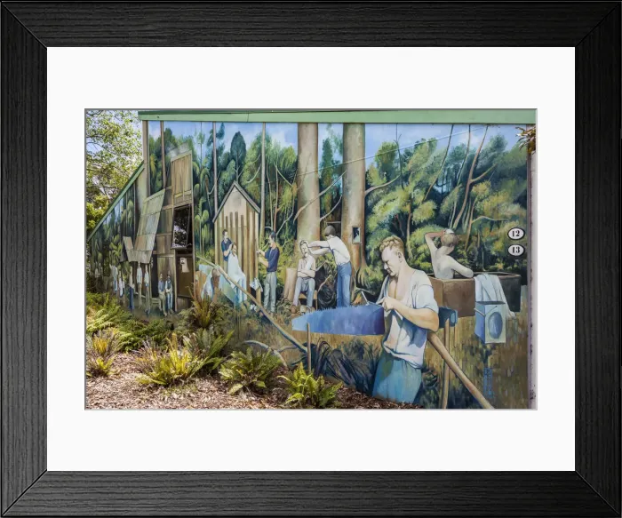 Framed Print : A mural on a building at Katikati in Bay of Plenty, New Zealand