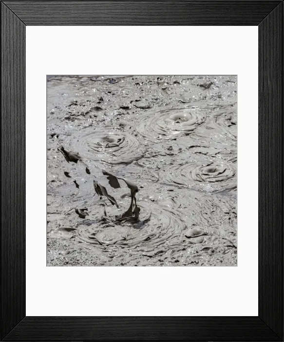 Framed Print : A mud pool in an active volcanic area at Te Puia in Roturua, Bay of Plenty, in New Zealand