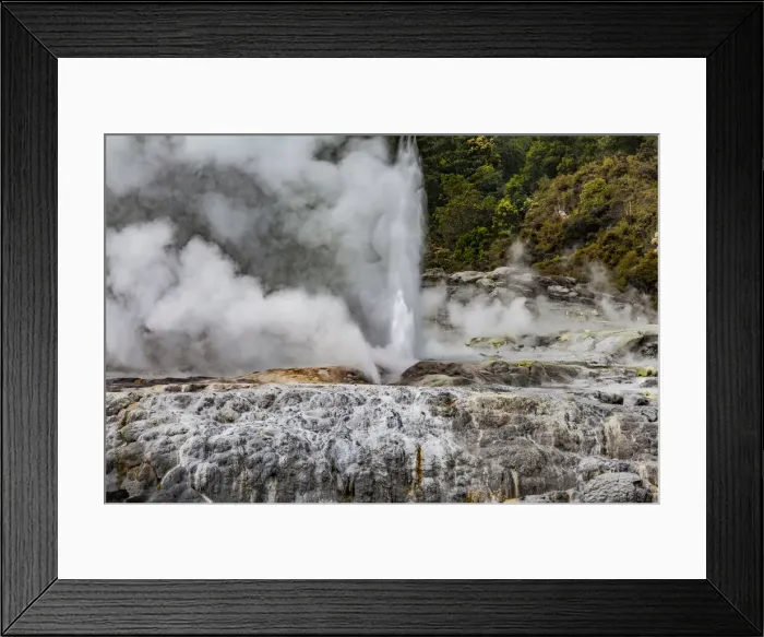 Framed Print : Vapour rising from an active volcanic area at Te Puia in Roturua, Bay of Plenty, in New Zealand Framed Print : Vapour rising from an active volcanic area at Te Puia in Roturua, Bay of Plenty, in New Zealand