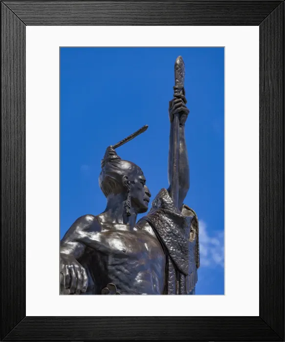 Framed Print : The statue of the explorer Kupe Raiatea by William Trethewey in Wellington, New Zealand