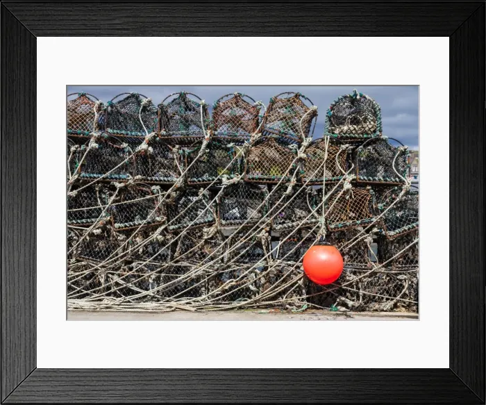 Framed Print : Lobster pots, Orkney, Scotland