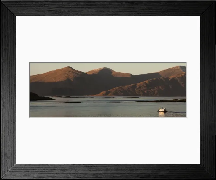 Framed Print : The view to Kingairloch from Port Appin in Argyll and Bute, Scotland