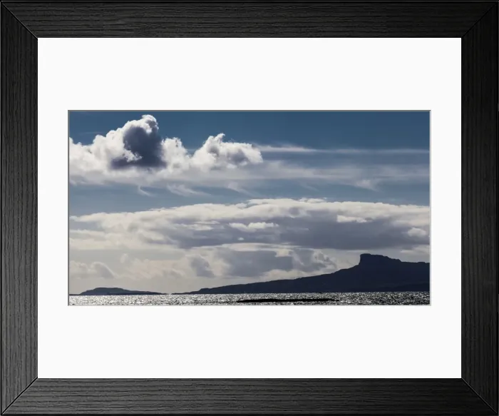 Framed Print : The view to Eigg from Arisaig, Scotland