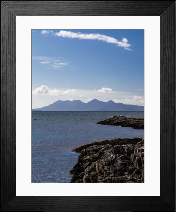 Framed Print : The view to Rum from Arisaig, Scotland