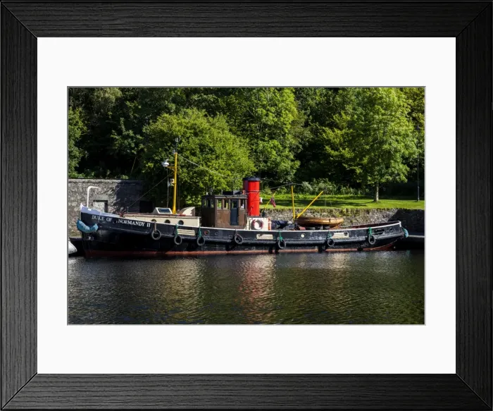 Framed Print : A ship in the Crinan Canal, Scotland