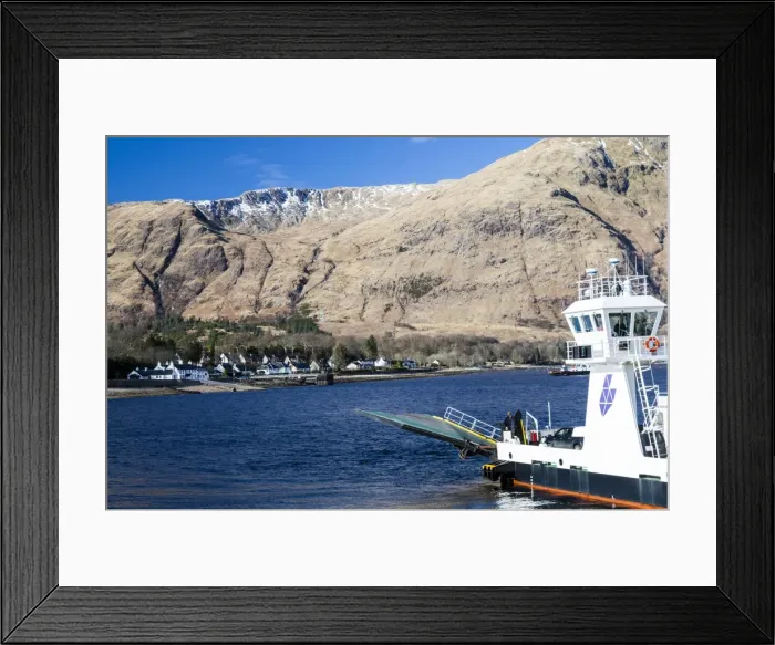 Framed Print : The Corran ferry heading westwards across Loch Linnhe, Highland Region, Scotland Framed Print : The Corran ferry heading westwards across Loch Linnhe, Highland Region, Scotland