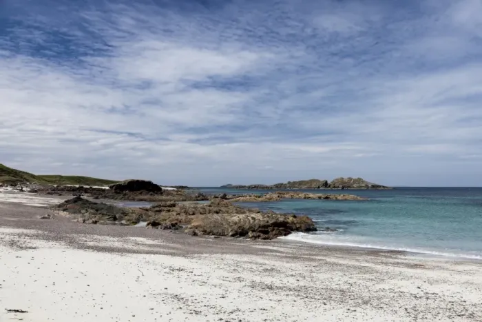 Framed Print : Bay at the back of the Ocean on Iona, Scotland