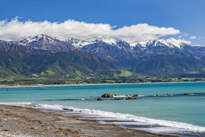 Framed Print : Coastal scenery at Kaikoura in Canterbury, New Zealand