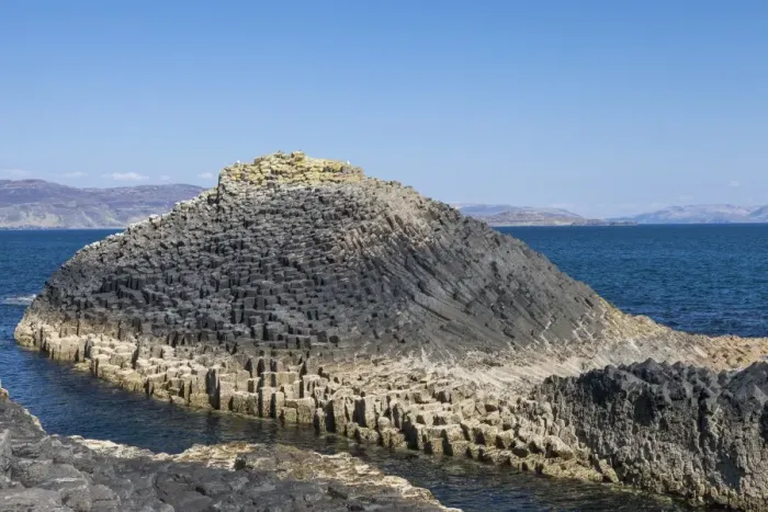 Framed Print : Columnar basalt, Staffa, Scotland