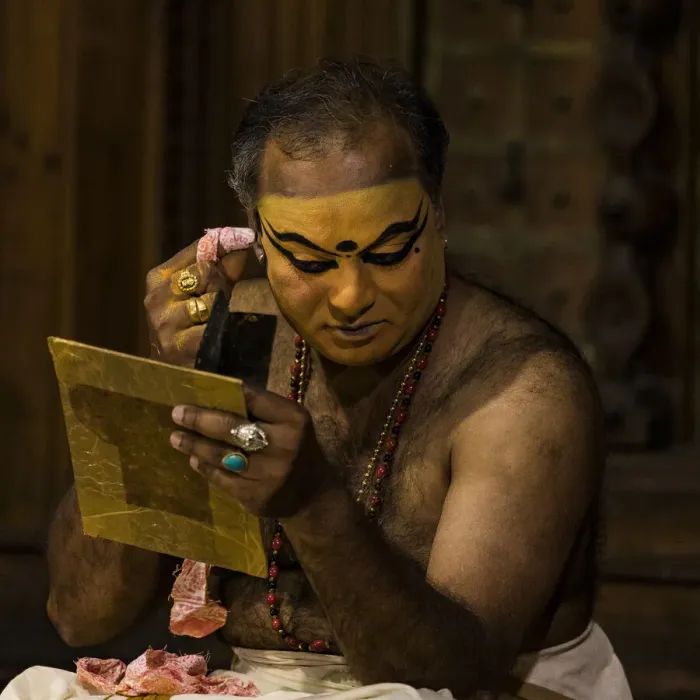Framed Print : A Kathakali performance at Fort Kochi in Kerala, India