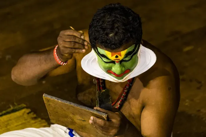 Framed Print : A Kathakali performance at Fort Kochi in Kerala, India