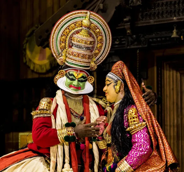 Framed Print : A Kathakali performance at Fort Kochi in Kerala, India