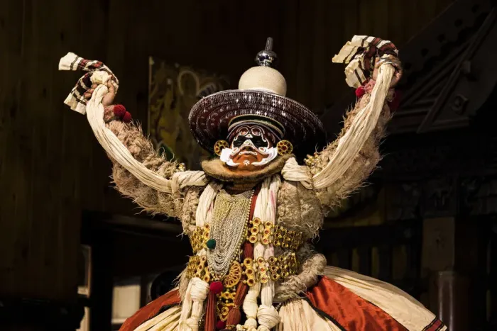 Framed Print : A Kathakali performance at Fort Kochi in Kerala, India