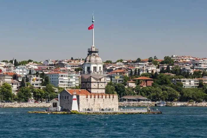 Framed Print : Leander`s Tower in the Bosporus in Istanbul, Turkey Framed Print : Leander`s Tower in the Bosporus in Istanbul, Turkey