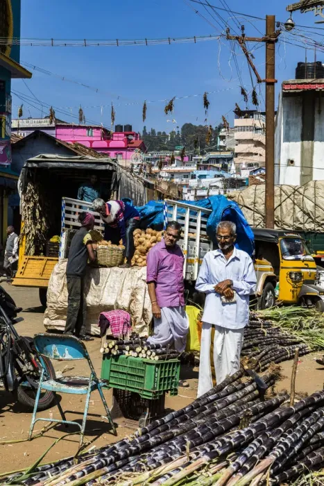 Framed Print : A market at Conoor in Tamil Nadu, India