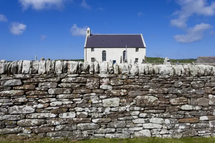 Framed Print : St Peter`s Church in Skaill Bay, Orkney, Scotland