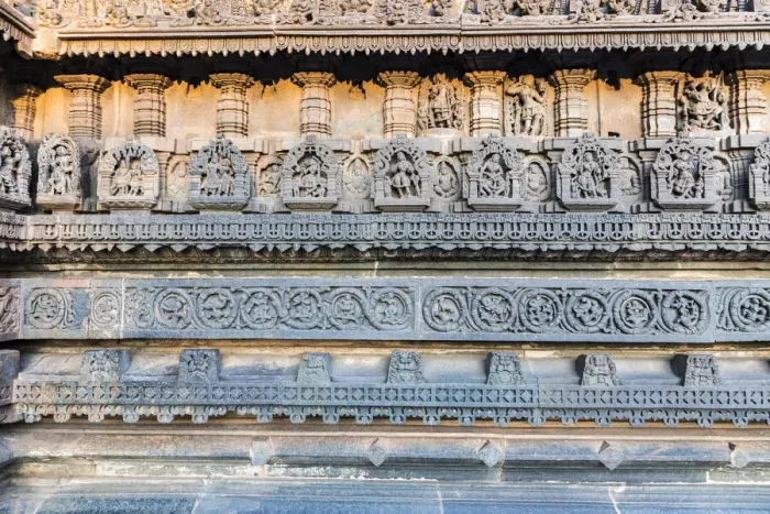 Framed Print : Stone carvings at the Chennakesava Temple at Belur in Karnataka, India Framed Print : Stone carvings at the Chennakesava Temple at Belur in Karnataka, India