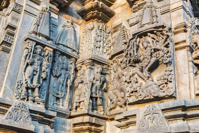 Framed Print : Stone carvings at the Chennakesava Temple at Belur in Karnataka, India Framed Print : Stone carvings at the Chennakesava Temple at Belur in Karnataka, India
