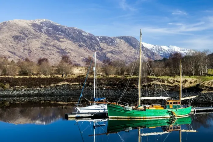 Framed Print : Yachts in Loch Leven, Scotland
