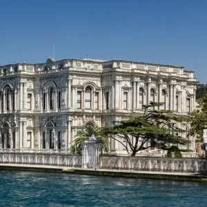The Beylerbeyi Palace on the shore of the Bosporus in Istanbul, Turkey