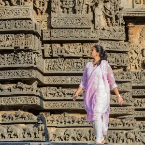 Carvings at the Hoysaleswara Temple at Halebid in Karnataka, India