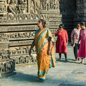 Carvings at the Hoysaleswara Temple at Halebid in Karnataka, India