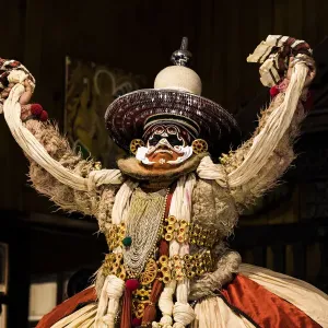 A Kathakali performance at Fort Kochi in Kerala, India