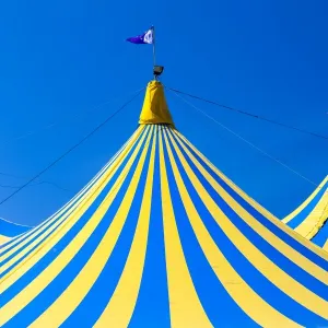A marquee at the 2015 Hebcelt Festival in Stornoway, Scotland