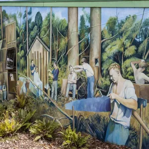 A mural on a building at Katikati in Bay of Plenty, New Zealand