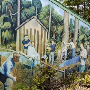 A mural on a building at Katikati in Bay of Plenty, New Zealand